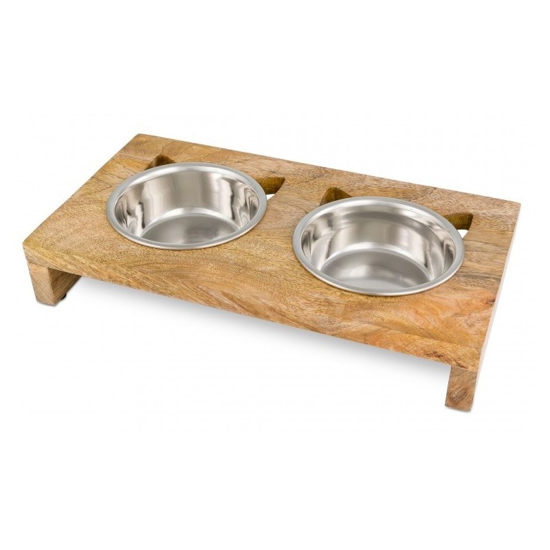 BARRY KING zestaw 2 misek dla kota na drewnianym stojaku 2 x 200 ml