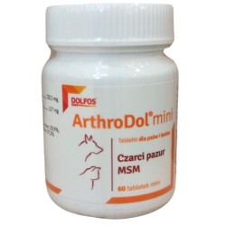 DOLFOS Arthrodol MINI - preparat przeciwbólowy i przeciwzapalny dla psów i kotów - 60 tabletek