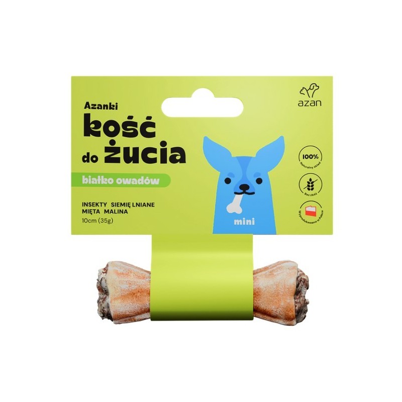 AZANKI Kość z insektami i miętą MINI 10 cm