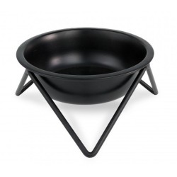 BARRY KING Miska dla psa ze stali nierdzewnej na stojaku trójkątnym 480 ml - czarna
