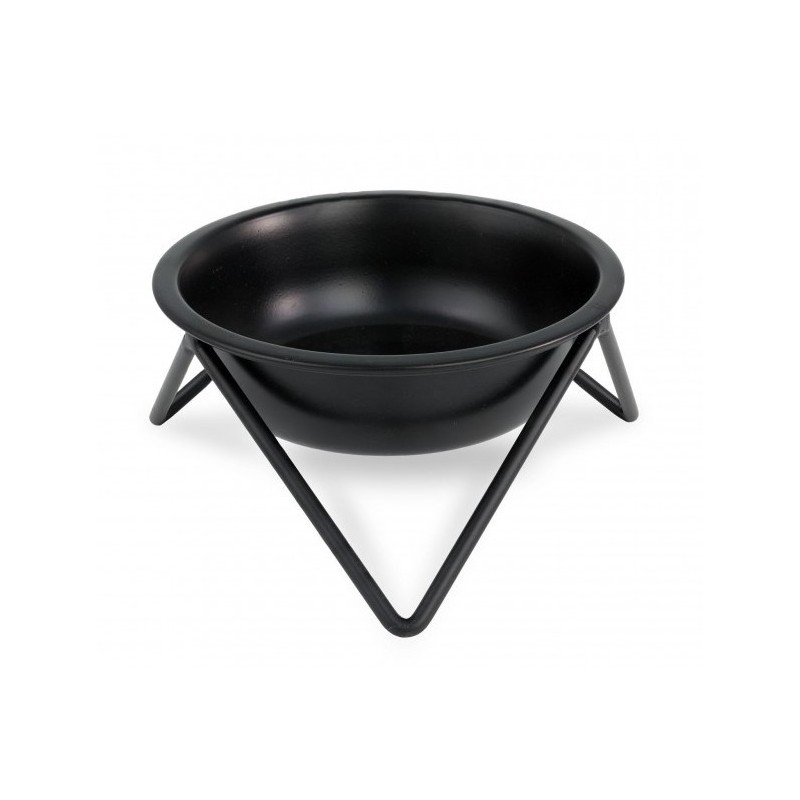 BARRY KING Miska dla psa ze stali nierdzewnej na stojaku trójkątnym 480 ml - czarna