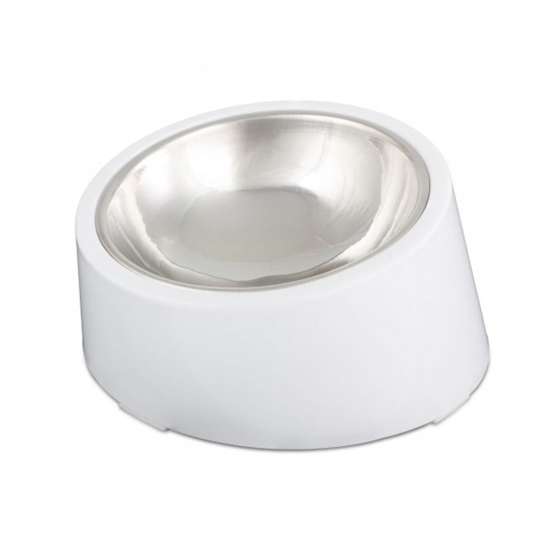 BARRY KING Miska dla psa/kota ze stali nierdzewnej antypoślizgowa 160 ml - biały stojak