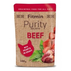FITMIN Cat Purity Wołowina z serduszkami w bulionie 100g (saszetka)