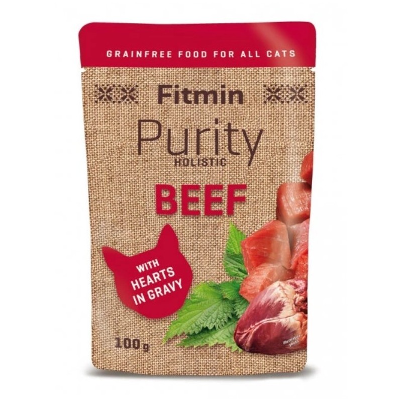 FITMIN Cat Purity Wołowina z serduszkami w bulionie 100g (saszetka)