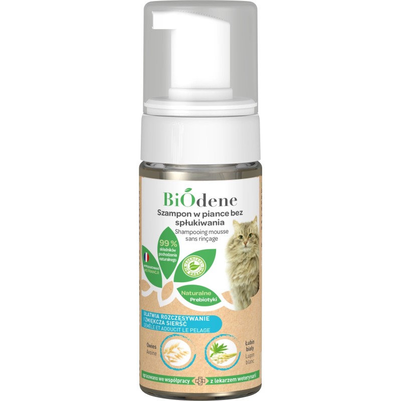 FRANCODEX Szampon Biodene w piance bez spłukiwania dla kota 125 ml