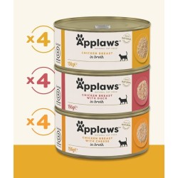 APPLAWS Cat Chicken Selection in Broth Multipack 12x 156g (puszka)