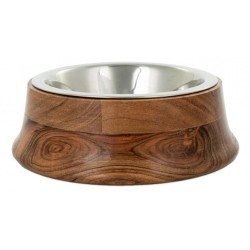BARRY KING Miska dla kota/psa stalowa w oprawie drewnianej 16 cm