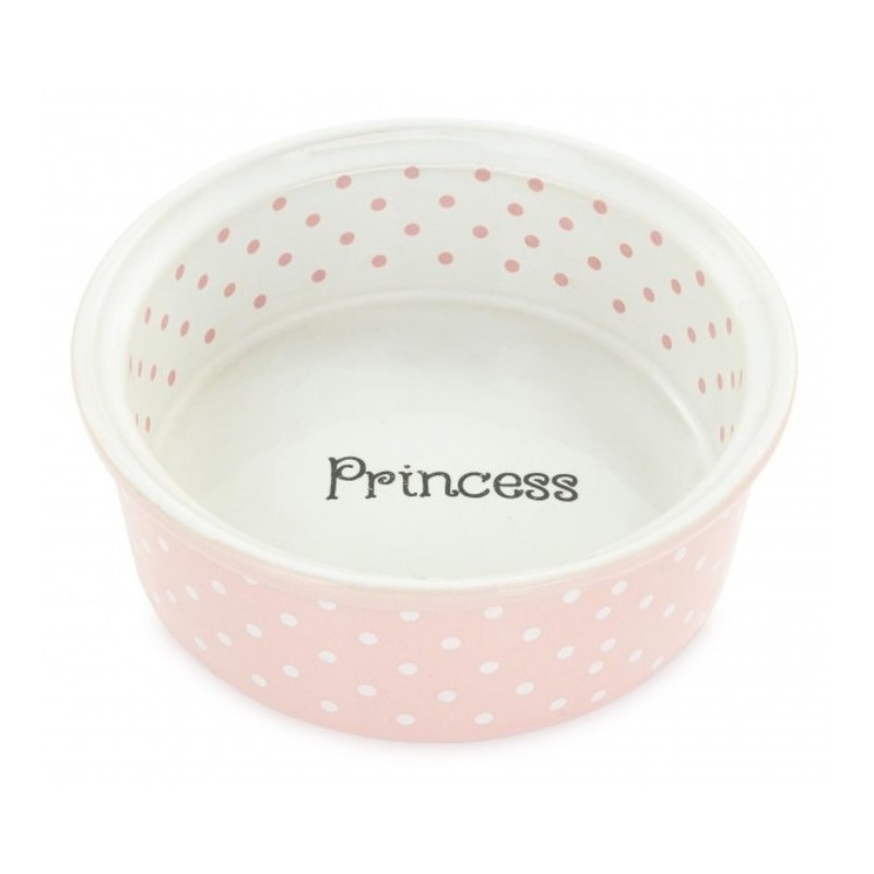 BARRY KING Miska dla kota/psa ceramiczna z napisem Princess 12 cm - różowa
