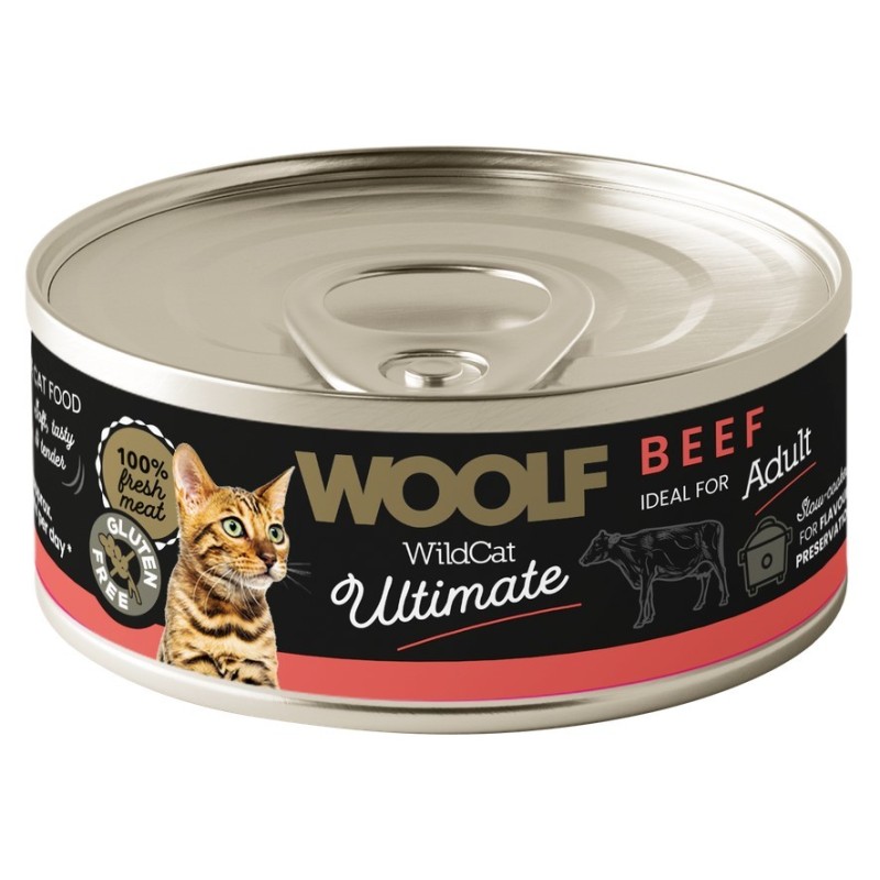 WOOLF Wild Cat Ultimate Can Beef Pate - wołowina 85g