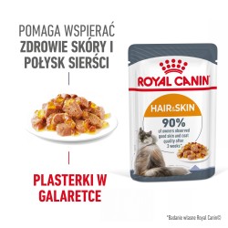 ROYAL CANIN Hair & Skin Care karma mokra w galaretce dla kotów dorosłych, lśniąca sierść i zdrowa skóra 85g