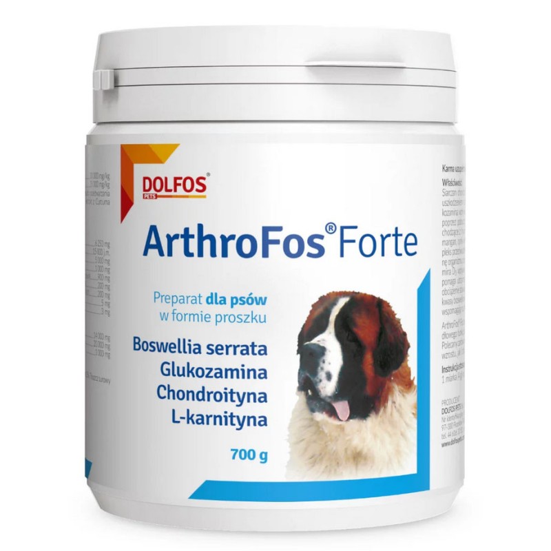 DOLFOS Arthrofos Forte - proszek dla psów z glukozaminą i chondroityną 700g