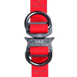 WAUDOG Waterproof szelki wodoodporne z QR-paszportem, metalowa klamra fastex - czerwony XS