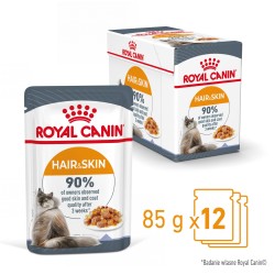 ROYAL CANIN Hair & Skin Care karma mokra w galaretce dla kotów dorosłych, lśniąca sierść i zdrowa skóra 12x 85g