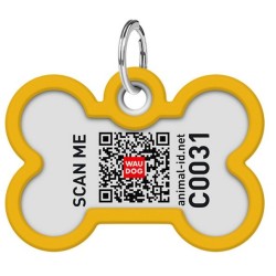 WAUDOG Smart ID metalowa zawieszka z QR-paszportem, wzór pomarańczowy gradient  40mm x 28mm