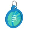 WAUDOG Smart ID metalowa zawieszka z QR-paszportem, wzór niebieski gradient okrągły 30mm