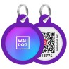 WAUDOG Smart ID metalowa zawieszka z QR-paszportem, wzór fioletowy gradient okrągły 25mm