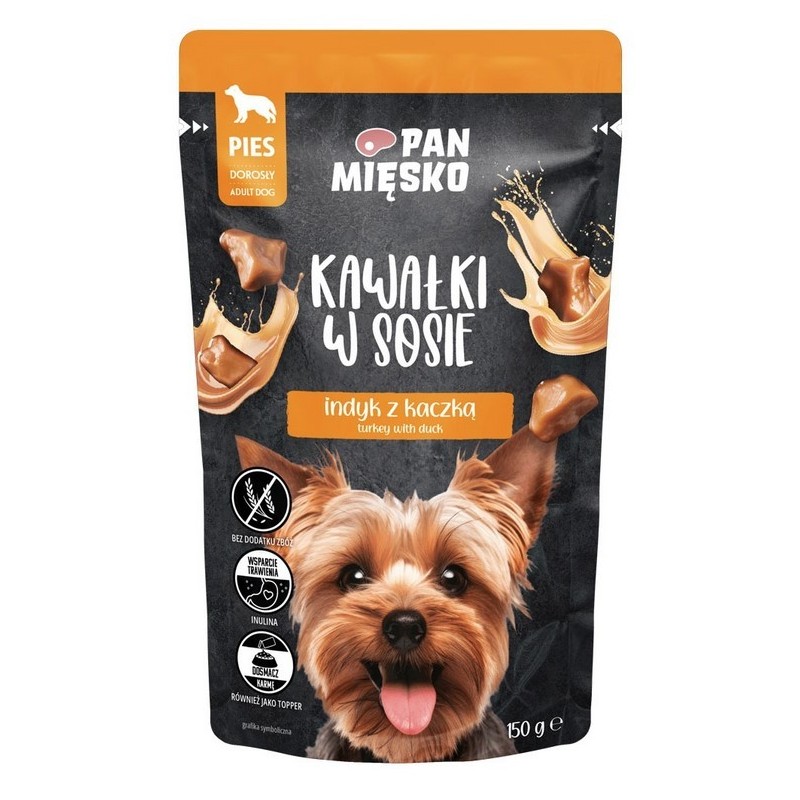 PAN MIĘSKO PIES Kawałki w sosie Indyk z kaczką 150g