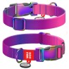 WAUDOG Nylon obroża Recycled nylonowa z QR-paszportem gradient fioletowy M