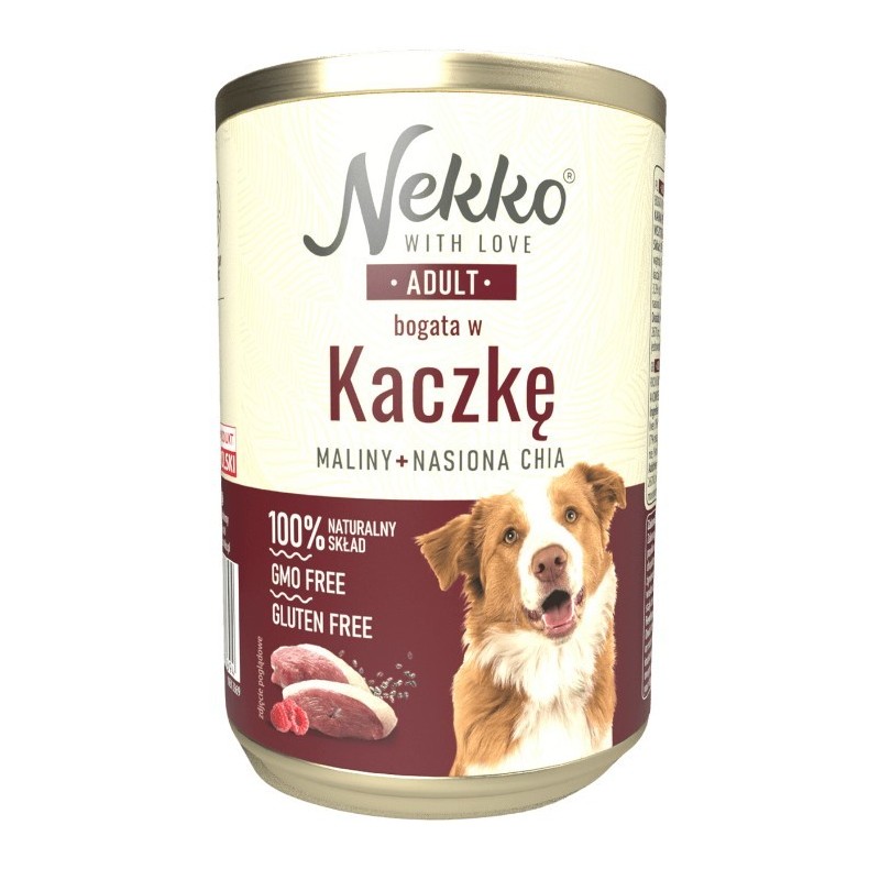 NEKKO Adult Kaczka, Maliny, Nasiona Chia (puszka) 800g