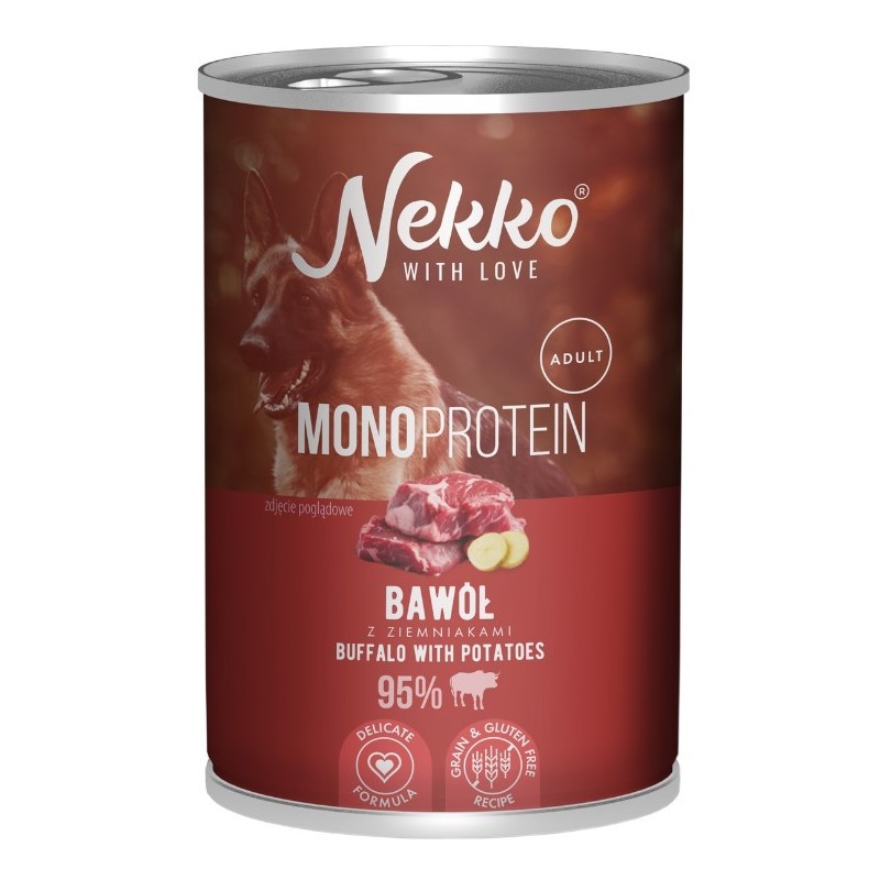 NEKKO Mono Adult Bawół i ziemniaki 400g (puszka)