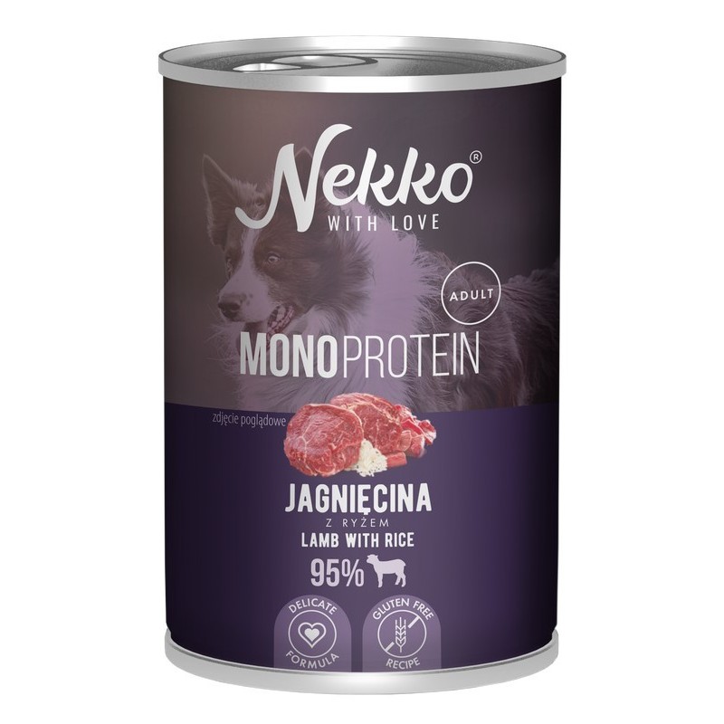 NEKKO Mono Adult Jagnięcina i ryż 400g (puszka)