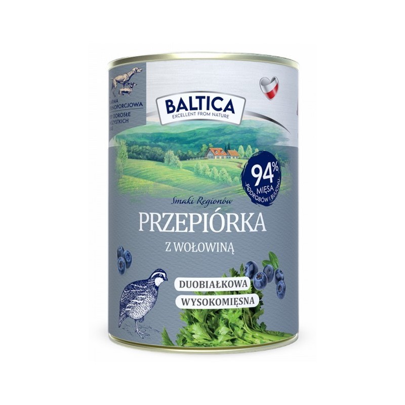 BALTICA SMAKI REGIONÓW Przepiórka z wołowina - puszka 400g