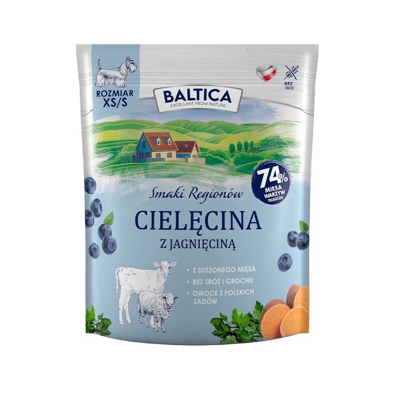 BALTICA SMAKI REGIONÓW Cielęcina z jagnięciną dla małych psów 3 kg
