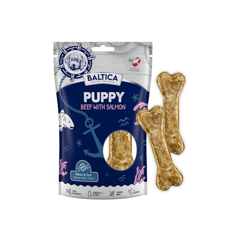 BALTICA EXCELLENT Bone Snack Puppy Beff and Salmon 2 szt.