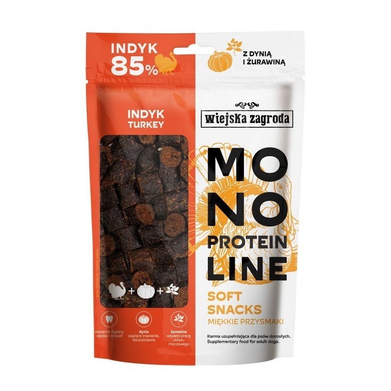 WIEJSKA ZAGRODA PIES Przysmak Monoproteinowy Soft Snacks Indyk 115g