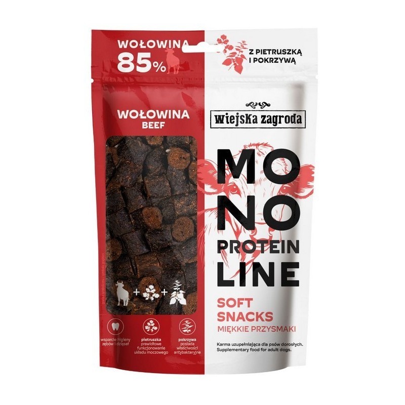 WIEJSKA ZAGRODA PIES Przysmak Monoproteinowy Soft Snacks Wołowina 115g