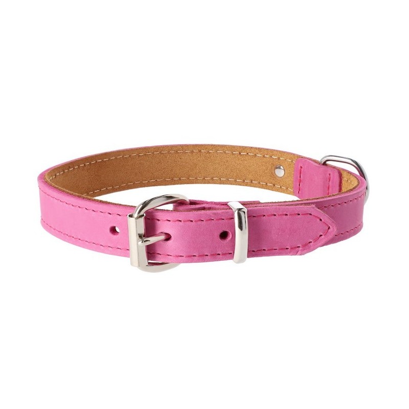 DINGO Obroża skórzana Boutique - Fuksja 2,5 x 60cm