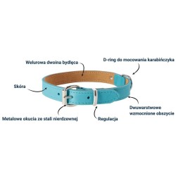 DINGO Obroża skórzana Boutique - Orange 1,6cm x 40cm