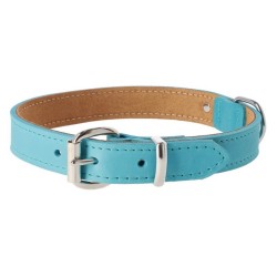 DINGO Obroża skórzana Boutique - Aqua blue 1,6cm x 40cm