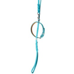 DINGO Smycz skórzana Boutique - Aqua blue 1,2 x 180cm