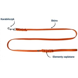 DINGO Smycz skórzana Boutique - Orange 1,5 x 180cm