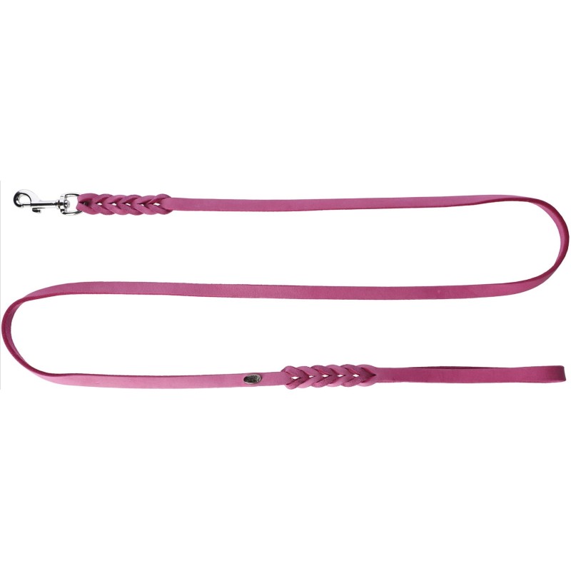 DINGO Smycz skórzana Boutique - Fuksja 1,2 x 180cm