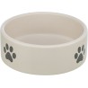 TRIXIE Miska dla psa ceramiczna, motyw łapy 0,8 l/16 cm - jasnoszara/szara