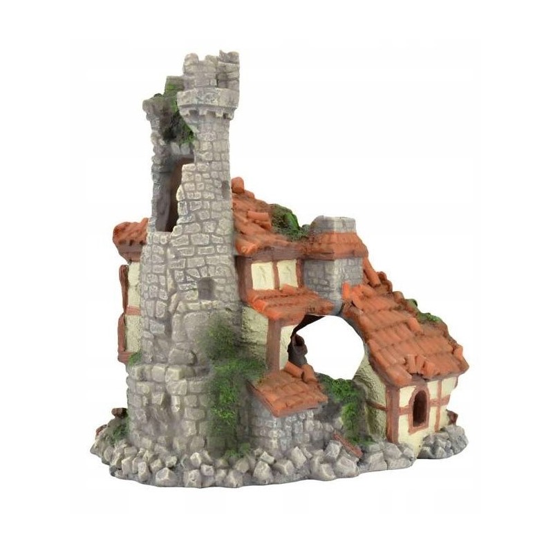 AQUA NATURA Dekoracja akwarystyczna ruiny twierdzy z domostwem