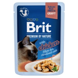 BRIT PREMIUM CAT Sterilised Chicken fillets in gravy 85g (saszetka)