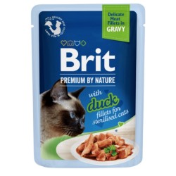 BRIT PREMIUM CAT Sterilised Duck fillets in gravy 85g (saszetka)