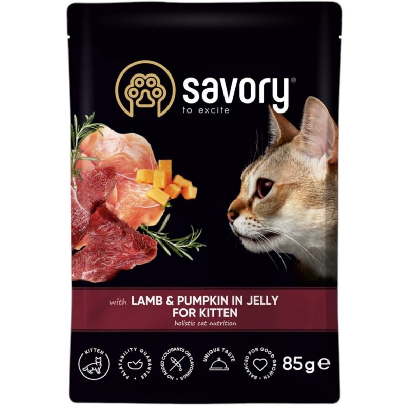 SAVORY Cat Kitten Lamb and Pumpkin 85g (saszetka)