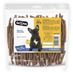HAU MIAU Pausesnack przysmak dla psa, patyki wołowe 500g