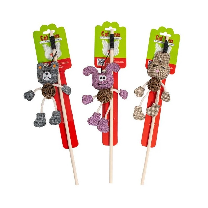 FARM COMPANY Wędka dla kota z Bawełanianymi Zwierzętami 40 cm