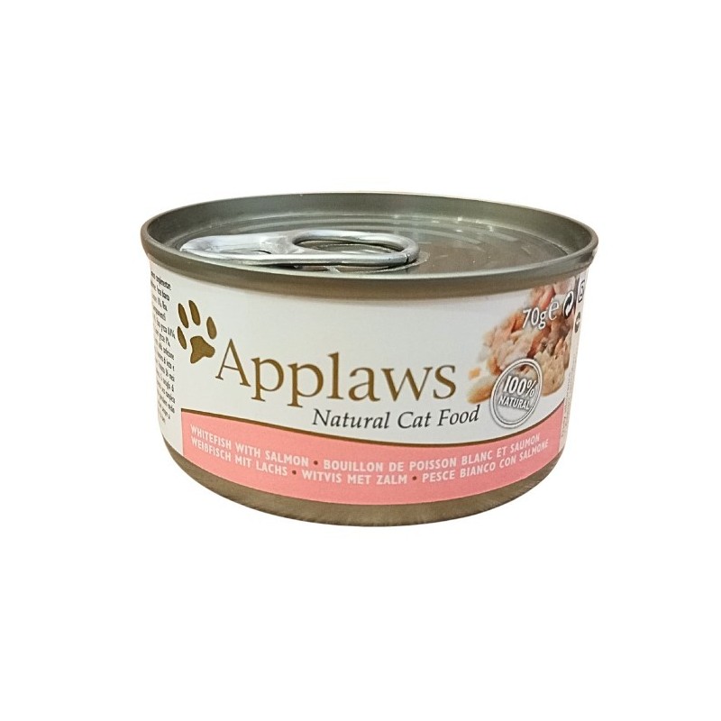 APPLAWS Cat Bialoryby z łososiem 70g