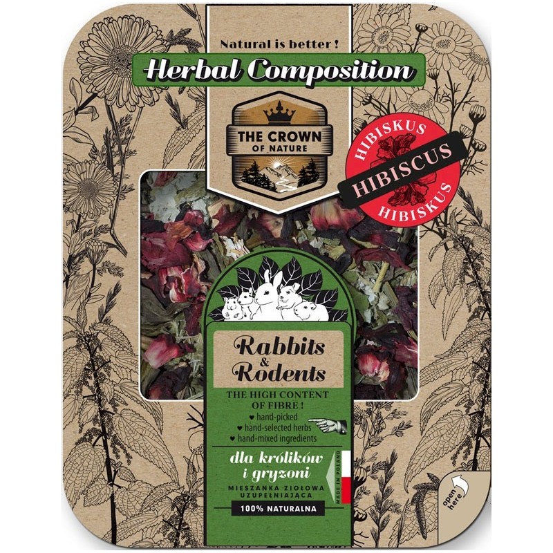 NATURAL-VIT Korona Natury Paśnik ziołowy - Mieszanka ziołowa z hibiskusem dla chomika 70g