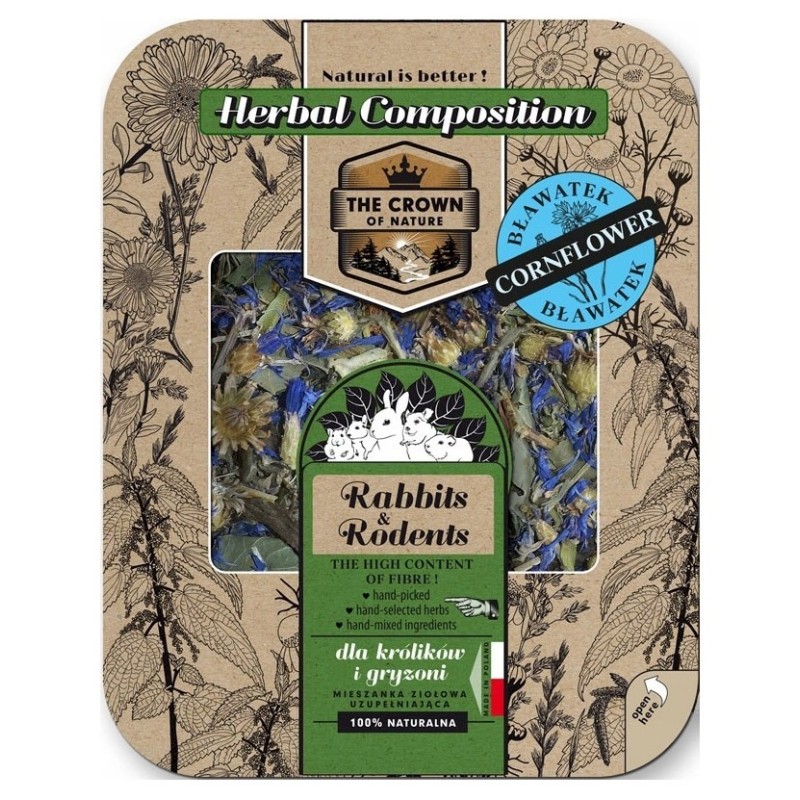 NATURAL-VIT Korona Natury Paśnik ziołowy - Mieszanka ziołowa z bławatkiem dla świnki morskiej 70g