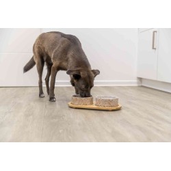 TRIXIE Zestaw misek dla psa ceramika/bambus białe/jasnobrązowe 0,3l