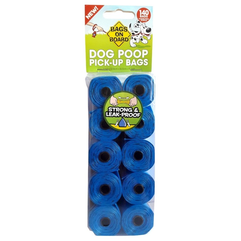 BAGS ON BOARD Woreczki 10 x 14 szt. Dog Poopy - niebieskie