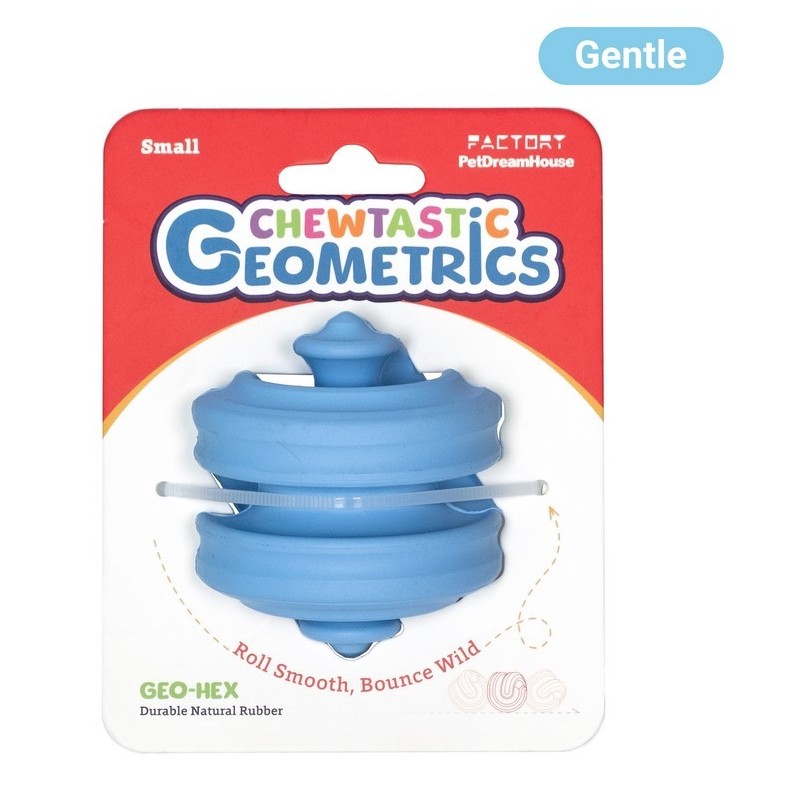 PET DREAM HOUSE Zabawka gumowa Geo-Hex - błękitna