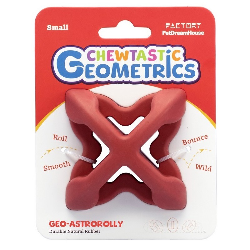 PET DREAM HOUSE Zabawka gumowa Geo-Astro Rolly - czerwona